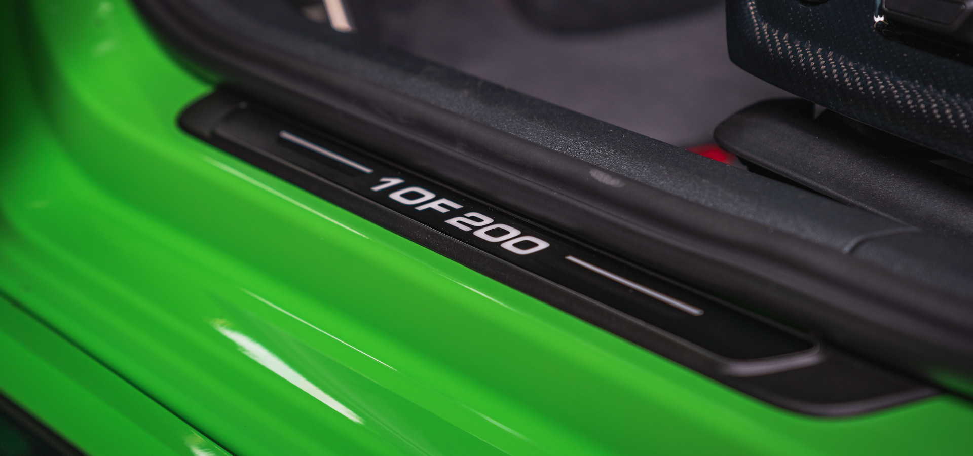 Close-up of the door sill panel