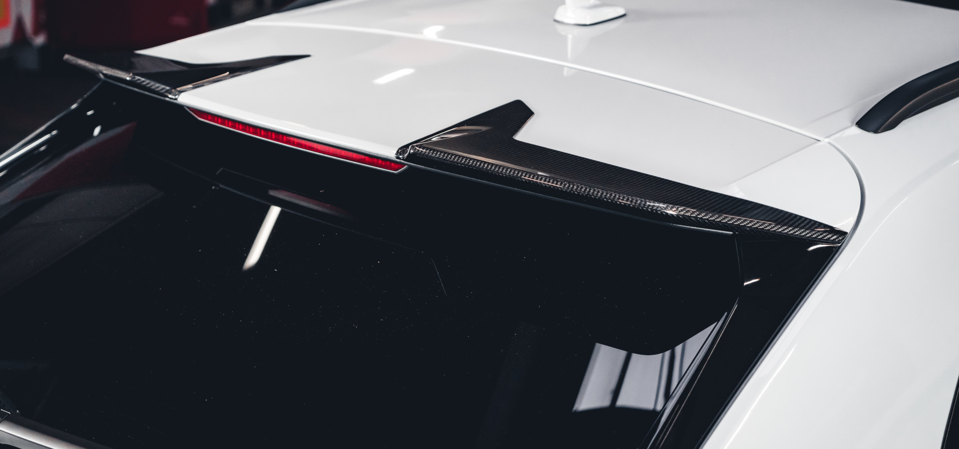 Close-up of rear spoiler