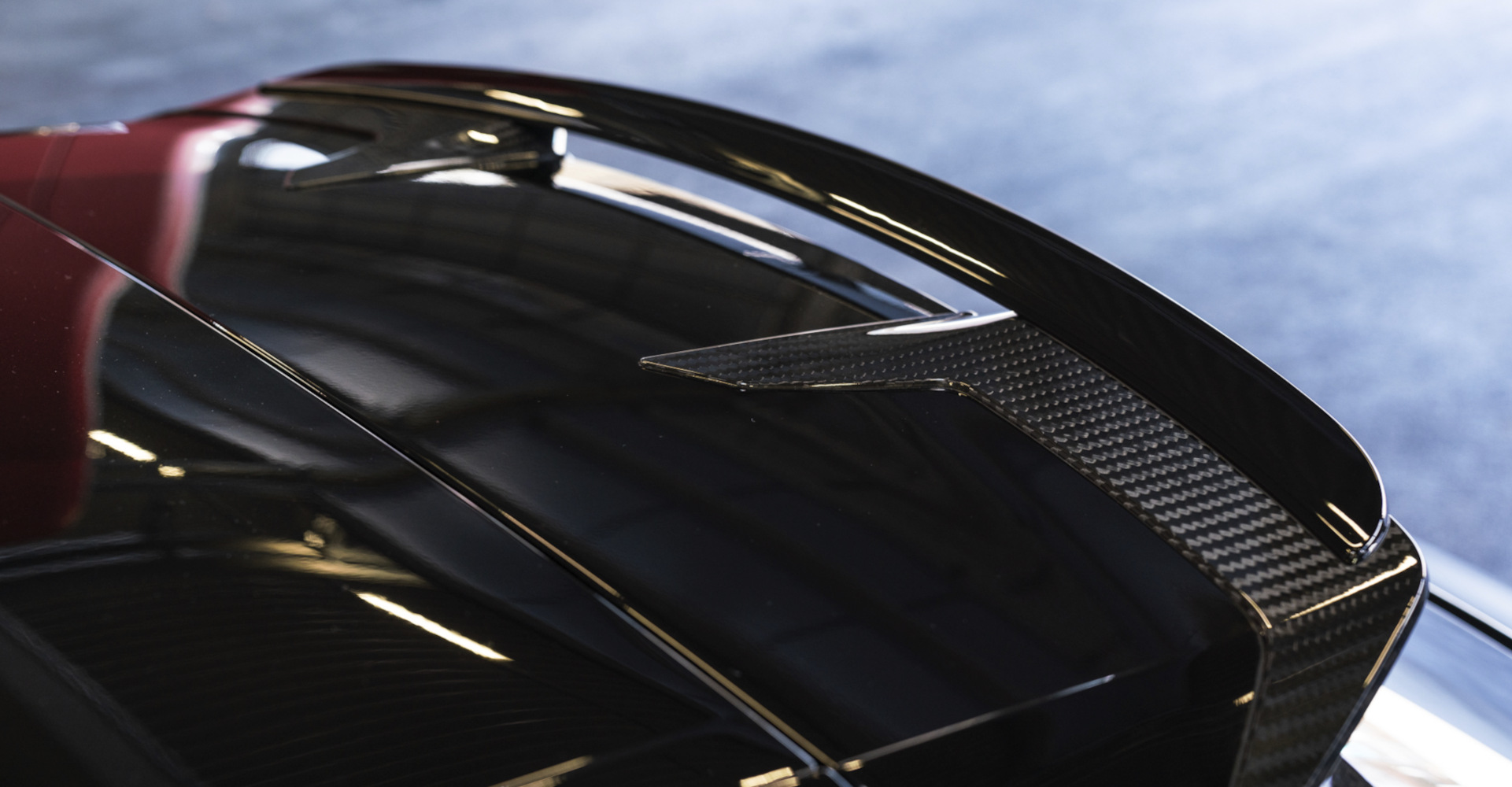 Close-up of rear spoiler