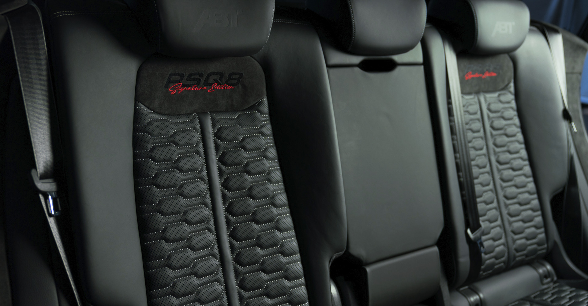 Close-up of rear seat backrest
