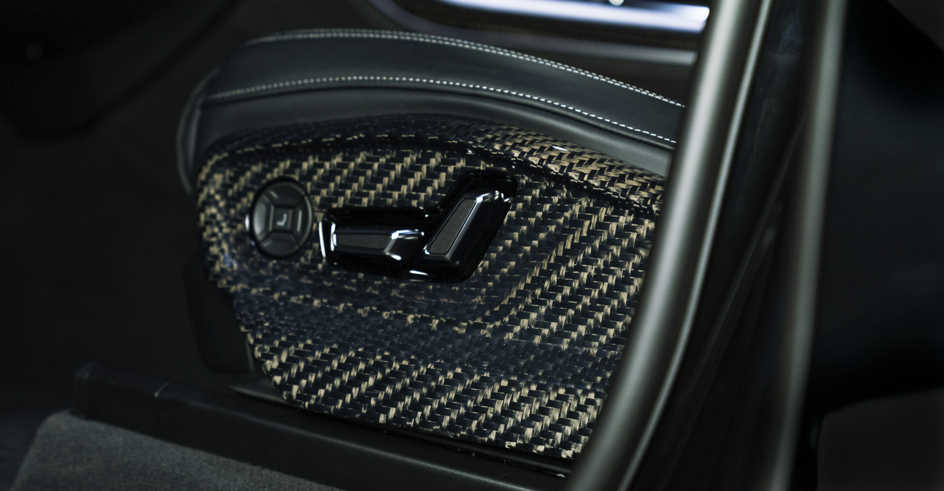 Close-up of seat frame cover