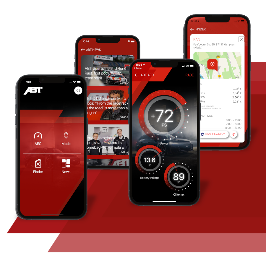 Various smartphones with different displays